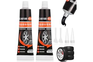 Flintronic Däckreparationslim, 2-pack Däcktätningslim för Bil, med Munstycke och Skrappning Snabb Reparation av Sprickor och