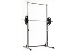 Fulmen Sport Gabbia per squat multifunzionale, supporto per sollevamento pesi regolabile, carico massimo 200 kg, barra di trazione, adatta per squat, sviluppati e sdraiati, sollevamento pesi.