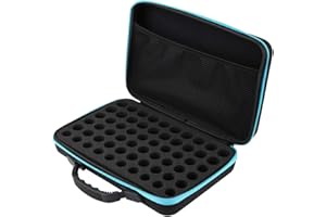 WPKD BLUEIY Ätherisches Öl Tragekoffer,Ätherische Öle Tasche Tragekoffer,Stoßfester Hartschalenkoffer hält 60 Flaschen für 5ml 10ml 15ml Flasche Aromatherapie Atherische Öle (Blau)
