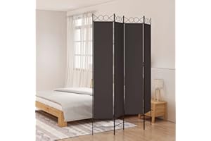 WIFESE 4-TLG. Paravent Braun 160x220 cm Stoff Trennwand Raumteiler Modern Raumtrenner Paravent Raumteiler Innen Balkon Sichtschutz Privaten Ankleidebereich für Wohnzimmer Schlafzimmer Vielseitig
