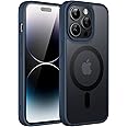 JETech Magnetic Case for iPhone 14 Pro Max 6.7-Inch Compatible with MagSafe, Translucent Matte Back Slim Shockproof Phone Cover (Storm Blue)
