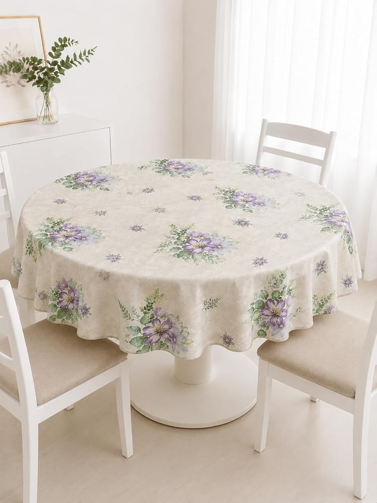 Beylini Elyaflı Masa Örtüsü Çok Amaçlı Desenli Fibe Piknik Kamp Çanta Kamp Matı Seyahat Outdoor Kum Kir Tutmaz Örtü Kilim 140 cm Yuvarlak