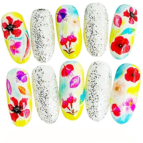 JACKY Women's DIY Nail Sticker Finger Nail Art Decals Water Transfer Stickers (I)