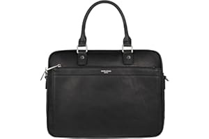 David Jones - Męska Aktówka Duża - Torba na Laptopa 15 Cala - Torba Robocza Biznesowa Skórzana PU - Torba z Rączką na Ramię - Torba Kurierska - Mężczyzn Tornister Szkolny - Czarny