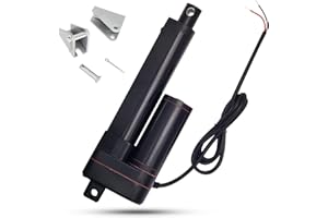 Jvnvlki 3000 N - Course : 100 mm - Étanche IP65 - Entraînement linéaire - 12 V - Moteur linéaire 5 mm/s - Avec étriers de montage pour armoire, ouvre-fenêtre, ouvre-porte, domotique