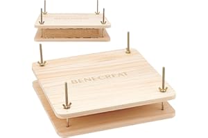 BENECREAT Book Press Rilegatura, Pressa per Rilegatura Portatile con Pressa per Libri In Legno con Dado In Ferro, Dadi Ad Alette, Guarnizione per La Casa, Scuola, Forniture per Rilegatura, 30x30cm