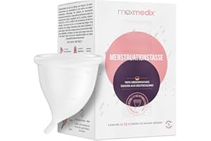 ‎MAXMEDIX Menstruationstasse S - Medizinisches Silikon aus Deutschland - Getestet, BPA-frei, Auslaufsicher & Nachhaltig - Menstrual Cup - Alternative zu Tampons & Binden - Größe S (Weiß) - Von MaxMedix