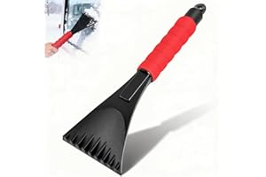 CHONGQILAO Rascador Hielo Coche, Rasqueta Hielo Coche, Pala de Nieve Parabrisas de Coche y Ventanas, Raspador de Hielo con Mango Suave Antideslizante, Quita Hielo Parabrisas Coche, Rascador de Nieve