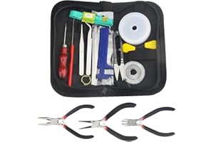 BGTXINGI 21-teiliges Schmuckherstellungszubehör-Set mit multifunktionaler Zange und Perlendraht für Schmuck, Buddha-Perlen, Walnuss-Olivenperlen, manuelles DIY-Werkzeug-Set