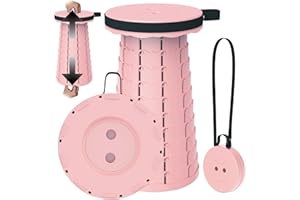 PLOGGING 2025 Sgabello Pieghevole Portatile Pieghevole,Pieghevole,Telescopico Retrattile,Sgabello Regolabile per Adulti,per Pesca,BBQ,Giardinaggio,Viaggi, Barbecue,Carico massimo 200 kg con Moschettone