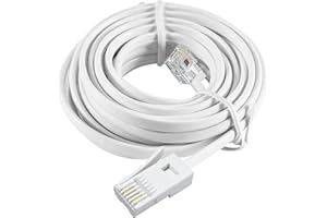 YIXINHE RJ11 telephone line, broadband, DSL cable, ADSL cable, 2-meter long, BT plug to RJ11 male, suitable for UK fixed line telephones, home and office use