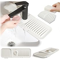 Paraspruzzi Per Rubinetto Cucina In Silicone - 44x14 Cm, Nero, Fori Tagliabili - Foto 3