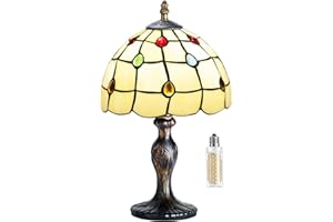 MIAOKE Tiffany Style lampa stołowa, lampka nocna vintage lampa biurkowa antyczna sztuka rękodzieło prezenty dla miłośników dzieci salon sypialnia studio regał na książki biurko światło