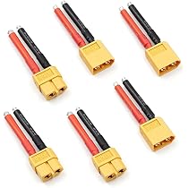 XT60-AWG 12-Connettore maschio-cavo in silicone AWG 12-10cm