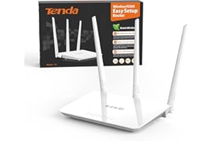 Tenda F3 N300 Router WiFi, Speed with 2.4GHz/300 Mbps, 3 LAN/WAN Porte, Antenne esterne 3 * 5dBi, Parental Control/Rete Ospiti/WISP Access Point Mode/Configurazione Semplice