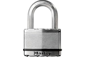 Master Lock M5EURD Cadenas Très Haute Sécurité [A Clé] [Acier Laminé] [Extérieur] M5EURD - Idéal pour les Remises, les Garages, les Clôtures et les Portails 50 mm Argent