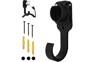 AOHEWEI Tipo 2 Robusto Supporto per Caricatore EV con Gancio per Cavo di Ricarica Tipo 2 Staffa da Parete, Organizer a Parete per Auto Elettrica con Spine IEC 51296-2, Kit di Montaggio Incluso
