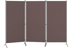 GIANTEX Separe Divisorio Paravento 260 x 183 cm, Pannelli Divisori per Interni, Balcone, Giardino, Pieghevole con Piedini Stabili, Installazione Semplice, 4 Colori