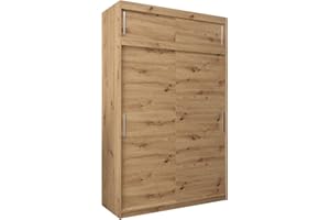 ‎MEBLE KRYSPOL MEBLE KRYSPOL Tokyo 150 Kleiderschrank mit Zwei Schiebetüren für Schlafzimmer – moderner Aufbewahrungsschrank mit Kleiderstange und Regalen – 150x240x62cm - Artisan mit Verlängerung