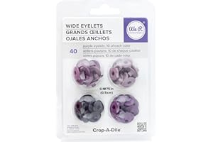We R Memory Keepers 0633356415916 Ojales y Arandelas Crop-A-Dile-Wide-Purple (40 Piezas), Morado, 0.8 (Dia), Aluminio