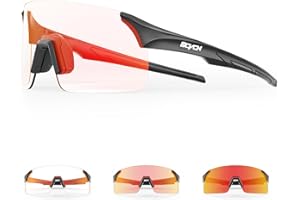 SCVCN Lunettes de Cyclisme Photochromiques Lunettes de Vélo de Montagne pour Hommes Femmes Lunettes de Soleil de Sport Sans Cadre