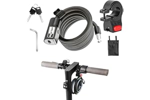 EMJOLLRAY lucchetto monopattino elettrico,lucchetto bici con 2 chiavi, catena monopattino elettrico compatibile per Xiaomi M365/Pro2/Bicicletta/Moto, Livello di sicurezza Serratura per antifurto scooter alta