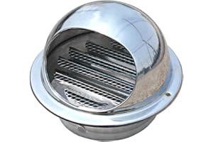 KDDEON 304 Stainless Steel Chimney Cowl,Pipe Rain Cover Protector Cap Ending,Ducting Ventilation Cap Rain Hat Hood,Outdoor Air Vent Cowl Cap,Range Hood Exhaust Pipe Chimney Rain Cap (150mm/5.9in)