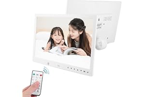 GARSENT Marco Digital 13Pulgadas, Fotos Digitales HD Música/Video/Calendario/Despertador, Marco Digital Foto Vídeo con Control Remoto, Fácil Configuración para Compartir Fotos y Vídeos