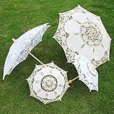 Ultraligero para sostener. Steellwingsf - Paraguas para Novia, Paraguas de Encaje para Mujer, sombrillas de Fiesta, fotografía, Accesorios para decoración de Boda, Color Blanco S