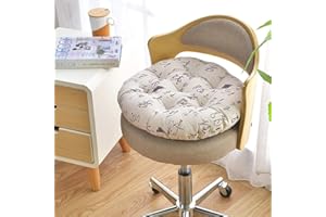 Morbuy Home Colourful Round Seat Pads, Comfortable Garden Kitchen Dining Chair Cushion Many Colours for Cushions Indoor Outdoor Décor (50 * 50,calligraphy)