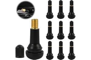 ECEOTHSY 10 Válvulas De Goma TR413 para Neumáticos De Coche – Válvulas -in Negras, Ideales para Neumáticos Sin Cámara, Compatibles con Coches, Motocicletas Y Quads，Válvulas Snap-in para Llantas