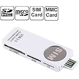 Computer accessories USB Universal Card Reader, Support SD/MMC/SIM/TF Card(Black) (Color : White)