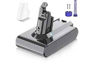 Batterie pour Dyson V6, Powtree 6000mAh Remplacement pour Dyson Batterie DC58 DC62 Animal Absolute Motorhead Fluffy DC59 DC61 DC72 DC74 SV03 SV04 SV05 SV06 SV07 SV09 Aspirateurs (2 Filtre + 2 Vis)