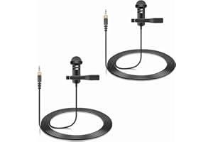 WEISHAN 2-Pack Lavalier Lapel Microphone Compatible with Sennheiser Wireless System Bodypack Transmitter, Omnidirectional Capacitor Mic for YouTube, Readings, Live Performance