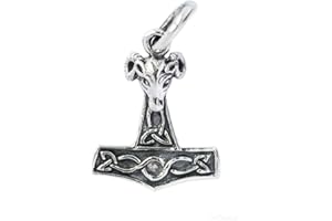 GERMANENSCHMUCK Thors Hammer Anhänger für Kette | mit 925 Sterling Silber versilbert, Schonenhammer Kettenanhänger, Thor Hammer Amulett für Kette, Thorhammer, Mjölnir, Mjoelnir, Mjolnir, Thorshammer, Wikinger Schmuck