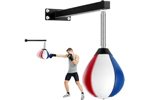 YORWHIN Speed Bag for Boxing, Punch Bag, Wall Mounted, Height Adjustable, Boxing, Reflex Ball, Speed Bag for Boxing, Boxing for Adults, Men & Women, Children, Large for Boxing Workouts
