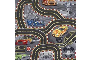 R.G. Kinderteppich Spielteppich Straßenteppich Kinderzimmer Auto Wagen Straßen Teppich (160x220 cm)