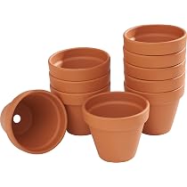 10 Mini Tontöpfe Aus Naturton – Höhe 4 Cm, Mit Ablaufloch