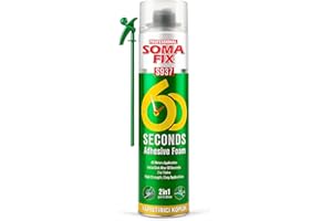 PROFESSIONAL SOMA FIX Expanding Foam - Grabs in 60 Seconds, Filler Foam Gun for Brick, Concrete, Stone & More - All Weather + Dual Nozzle (Gun & Straw) - 750ML