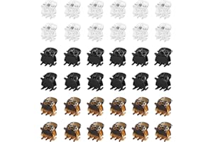 ‎WEDDHUIS WeddHuis 36 Stück Mini Haarspangen, Klein Haarklammer, Klaue Clips, Rutschfestem Griff, für Design, Kinder und Erwachsene (1 cm) (Schwarz, Braun, Weiß)