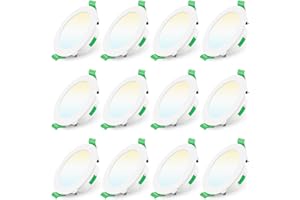 ALUSSO LED Einbaustrahler 230V Dimmbar 68mm 7W Ultra Flach IP44 LED Spots Warmweiß Neutralweiß Kaltweiß Deckenspots für Badezimmer Küche Wohnzimmer, Weiss, 12er Set
