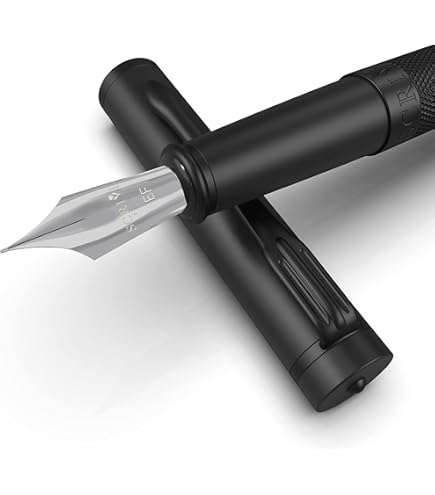 AXPTI Retro Füllfederhalter 0.4mm - Extra Feine Spitze Mattschwarz