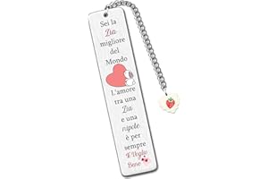 HZBLAZ Zia Segnalibri Festa della Mamma Regalo Segnalibro Zia e Nipote Amore per Sempre Compleanno Migliore Zia del Mondo Pensionamento Apprezzare l'amore Citazioni Incise Ricordi Natale Ringraziamento Donne