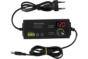 Justerbar strömförsörjning 3 V-12 V universell strömadapter 60 W 5 A justerbar nätadapter AC/DC 100 V-240 V med LED-spännings