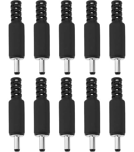 6 Pezzi Connettori Alimentazione DC Maschio 5.5mm X 2.5mm &ndash; Uxcell (Spinotto Barrel Nero)