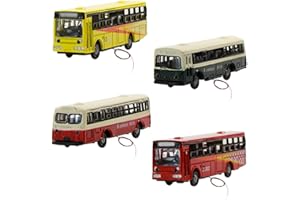 Evemodel 4PCS 1:150 Model Lighted Cars N Scale Diecast Bus With 12V LED Lights