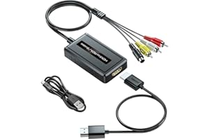 PARUIEN Convertidor HDMI a S-Video/RCA 2 en 1, adaptador HDMI Svideo 1080P, HDMI a Svideo compuesto AV + convertidor de audio R/L compatible con DVD/PS3/PS4/TV Stick