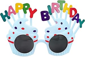 Pejlnd Birthday Glasses Party Glasses for Adults Kids,Happy Birthday Novelty Glasses Kids' Party Eyewear Hawaiian Hula Fancy Dress Up Costume Accessory for Photo Prop Birthday Party Supplies