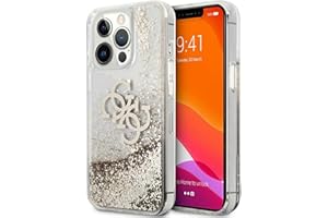 CG MOBILE Guess GUHCP13XLG4GGO - Carcasa para iPhone 13 Pro MAX de 6,7 Pulgadas, Color Dorado 4G Big Liquid Glitter