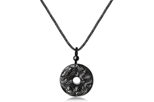 COAI Pendentif Rond Donut Obsidienne Homme